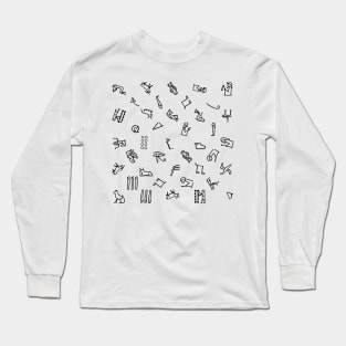 Egyptian Hieroglyphs Pattern Long Sleeve T-Shirt